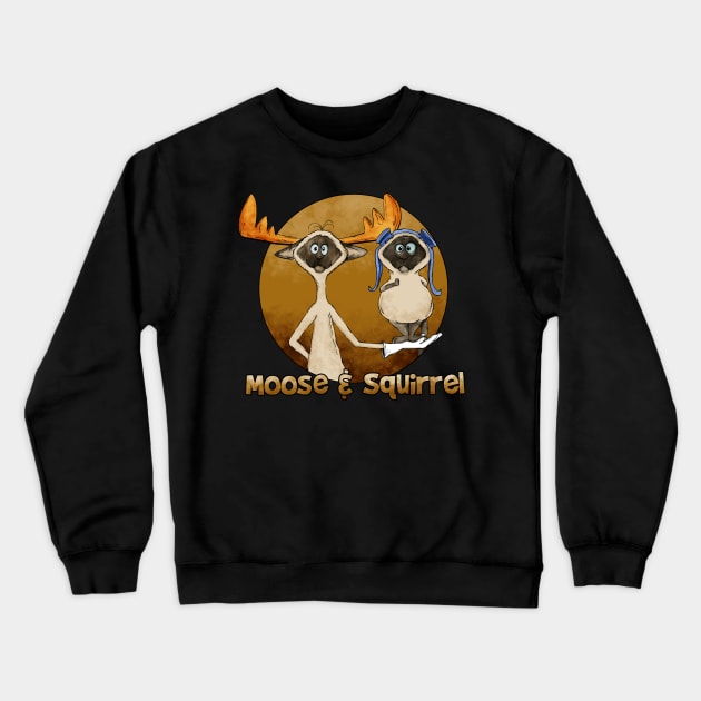 moose and squirrel Crewneck Sweatshirt by plane_yogurt
